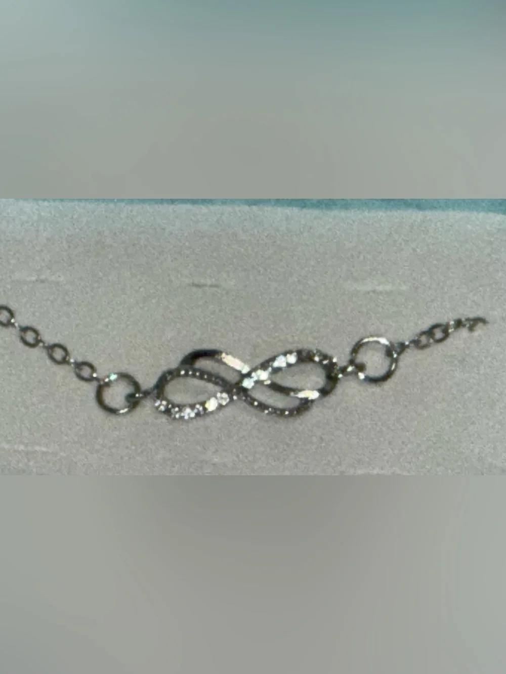 NWOT-Double Infinity Zirconia Stainless Steel Boho Anklet Ankle Bracelet